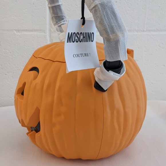 🎃 SS20 MOSCHINO COUTURE PUMPKIN TOP HANDLE ORANGE BAG HALLOWEEN TRICK / CHIC 🎃 - Picture 9 of 16